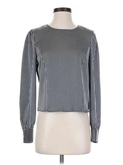 Pre-owned Avec Les Filles Long Sleeve Top Silver Boatneck Tops