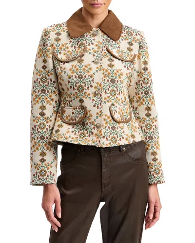 Avec Les Filles Long Slim Four Pocket Jkt In Neutral