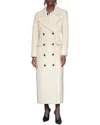 Avec Les Filles Maxi Double Breasted Wool-blend Coat In White