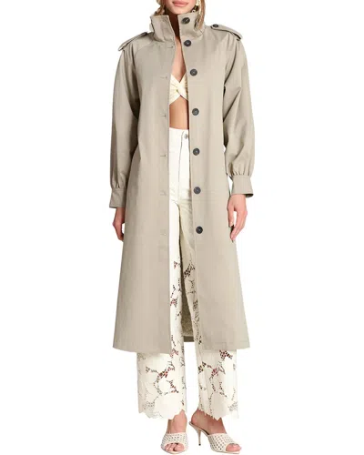 Avec Les Filles Maxi Trench In Neutral