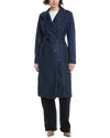 Avec Les Filles Medium Trench Coat In Blue