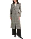 Avec Les Filles Medium Trench Coat In Gray