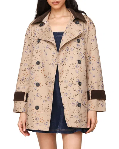 Avec Les Filles Mixed Media Oversized Trench Coat In Nude