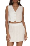 Avec Les Filles Mixed Media Vest In White