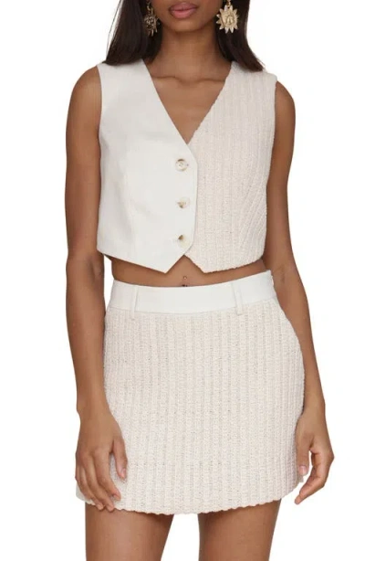 Avec Les Filles Mixed Media Vest In White