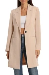 Avec Les Filles One-button Longline Coat In Brown