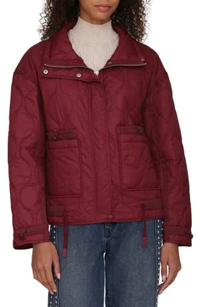 Avec Les Filles Onion Quilted Jacket In Burgundy
