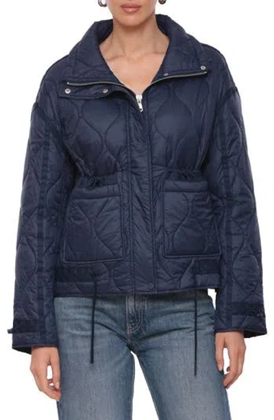 Avec Les Filles Onion Quilted Jacket In Navy