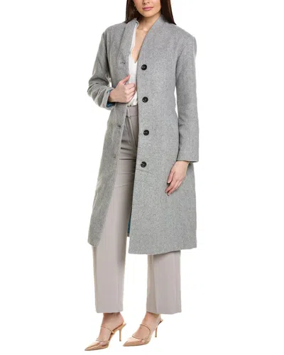 Avec Les Filles Overlap Wool-blend Coat In Grey