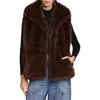 Avec Les Filles Oversize Faux Fur Vest In Brown
