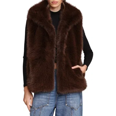 Avec Les Filles Oversize Faux Fur Vest In Brown