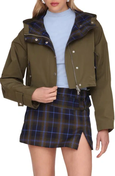 AVEC LES FILLES AVEC LES FILLES OVERSIZE HOODED CROP JACKET