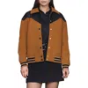 Avec Les Filles Oversize Western Varsity Jacket In Brown