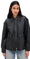 Avec Les Filles Oversized Aviator Jacket Black In Black