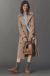 Avec Les Filles Oversized Belted Trench Coat Jacket In Neutral