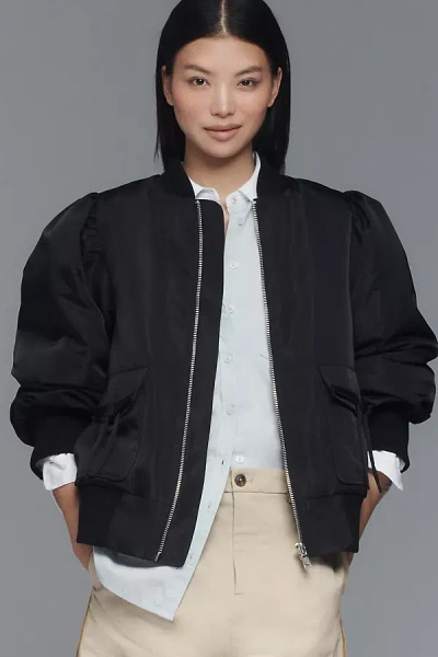 Avec Les Filles Oversized Bomber Jacket In Black