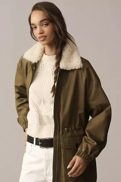 Avec Les Filles Oversized Cinched Utility Jacket In Green
