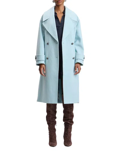 Avec Les Filles Oversized Crombie Coat In Blue