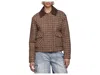 Avec Les Filles Oversized Plaid Bomber Jacket In Brown