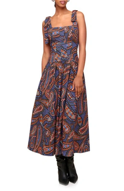 Avec Les Filles Paisley Bow Strap Sundress In Boho Paisley