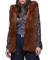 Avec Les Filles Women's Sleeveless Long Vest In Brown