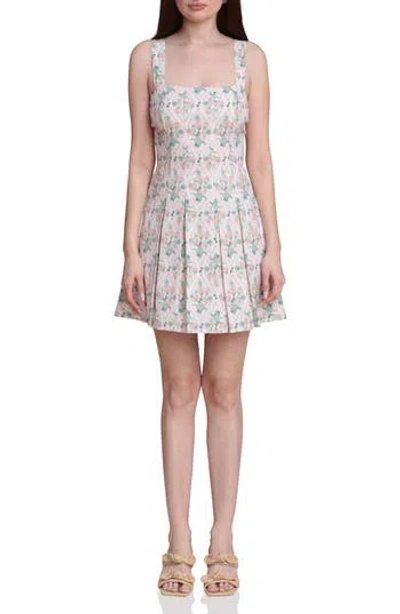 Avec Les Filles Paneled Stretch Cotton Mini Sundress In Neutral