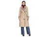 Avec Les Filles Pattern Block Trench Coat In Gray