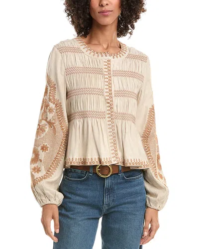 Avec Les Filles Peplum Blouse In White