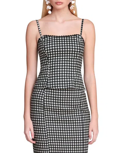 Avec Les Filles Peplum Linen-blend Tank Top In Black