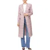 Avec Les Filles Plaid Double Breasted Coat In Pink-red