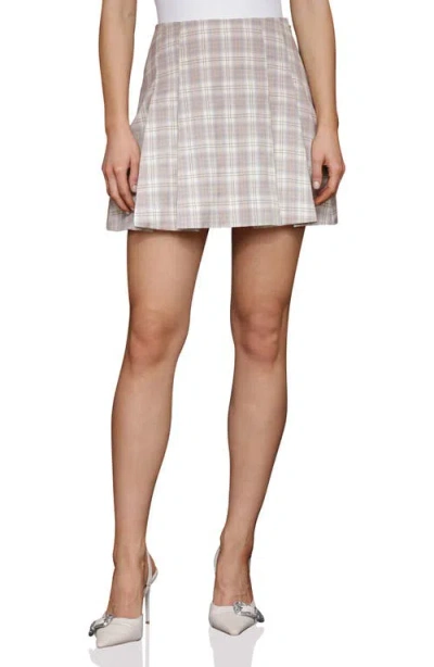 Avec Les Filles Plaid Pleated High Waist Skirt