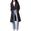 Avec Les Filles Plaid Rain Coat In Brown Plaid
