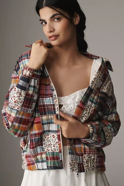 Avec Les Filles Plaid Stitched Bomber Jacket In Multicolor