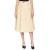 Avec Les Filles Pleated Midi Skirt In Neutral