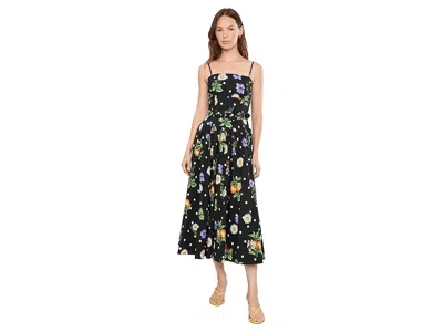 Avec Les Filles Women's Drop Waist Belted Midi Dress In Black