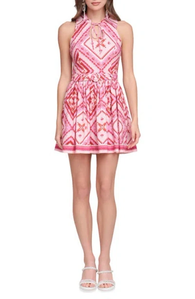 Avec Les Filles Print Sleeveless Minidress In Multi