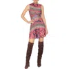 Avec Les Filles Print Sleeveless Minidress In Pink