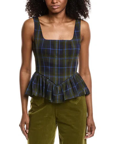 Avec Les Filles Printed Blouse In Brown