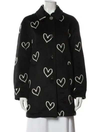 Pre-owned Avec Les Filles Printed Faux Fur Coat In Gray