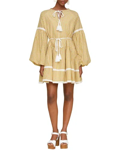 Avec Les Filles Printed Mini Prairie Dress In Transparent
