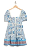 Avec Les Filles Puff Sleeve Fit-and-flare Dress