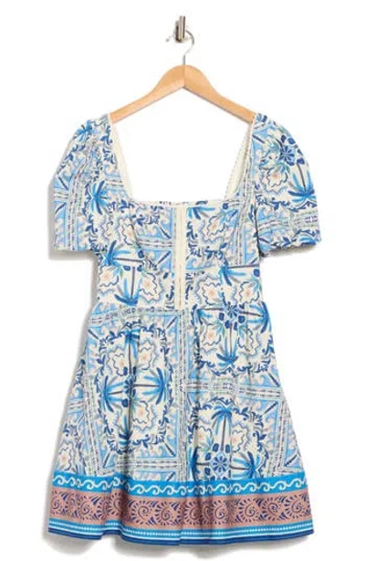 Avec Les Filles Puff Sleeve Fit-and-flare Dress