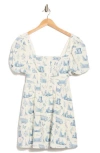 Avec Les Filles Puff Sleeve Fit-and-flare Dress