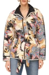 Avec Les Filles Embroidered Paisley Belted Quilted Jacket In Black Boho