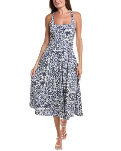 Avec Les Filles Racer Paneled Midi Dress In Multi