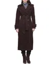 Avec Les Filles Raglan Sleeve Double-breasted Belted Trench Coat In Animal Print