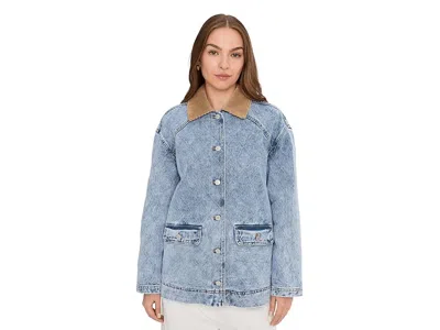Avec Les Filles Relaxed Barn Jacket In Blue