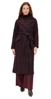 Avec Les Filles Relaxed Belted Coat Merlot In Brown