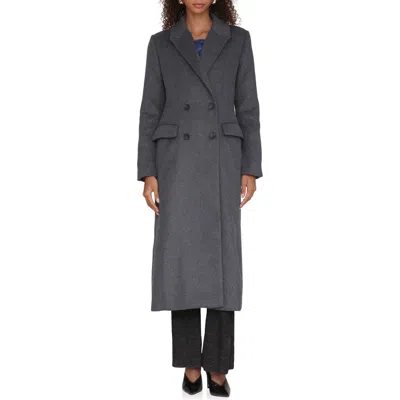 Avec Les Filles Relaxed Double Breasted Coat In Gray