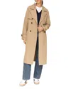 Avec Les Filles Relaxed Fit Button Back Trench Coat In Khaki